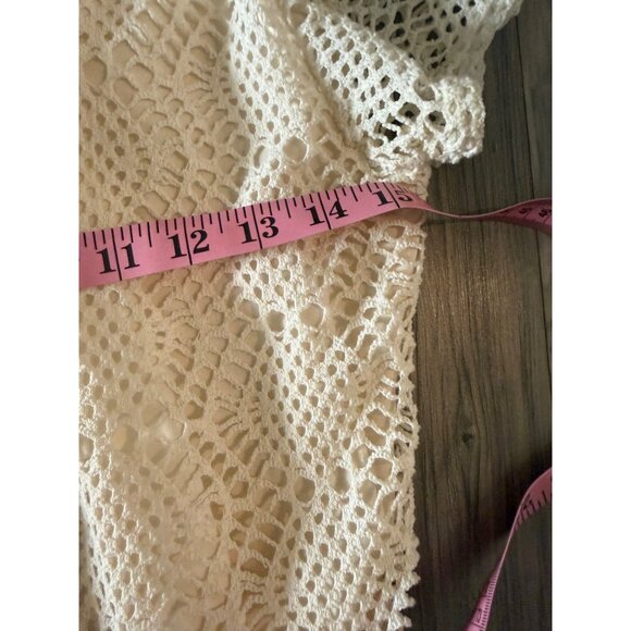 Vtg Newport News 6 Cream Crochet Lace Midi Dress feminine coquette festival Y2K - Picture 6 of 8